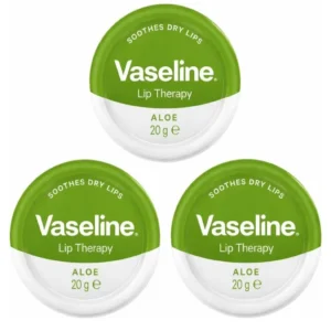 3× Vaseline Lip Balm Therapy Petroleum Jelly With Aloe Vera 20g Travel Size