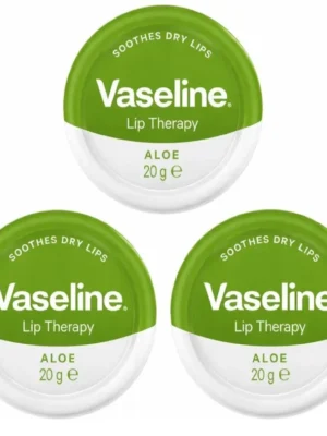 3× Vaseline Lip Balm Therapy Petroleum Jelly With Aloe Vera 20g Travel Size