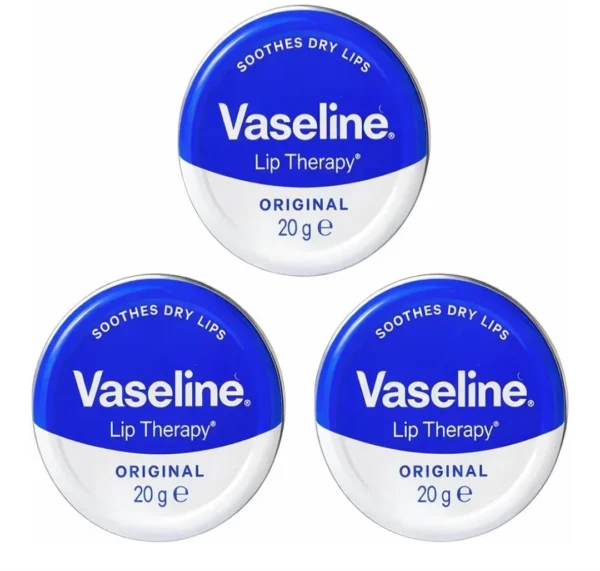 3× Vaseline Lip Therapy Original 20g Classic Petroleum Jelly Balm for Dry Lips