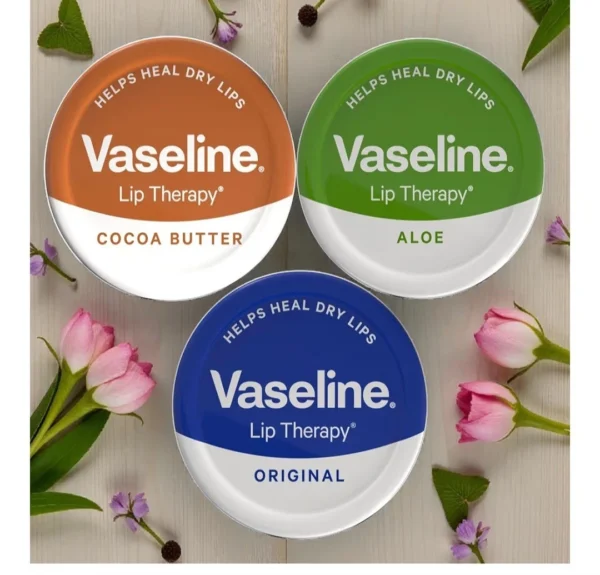 3× Vaseline Lip Therapy Petroleum Jelly Aloe Vera Original Cocoa Butter 20g-1