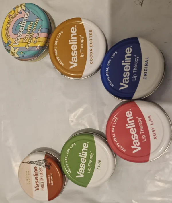 6× Multi Flavour Vaseline Petroleum Jelly Balm with Limited Edition Tin