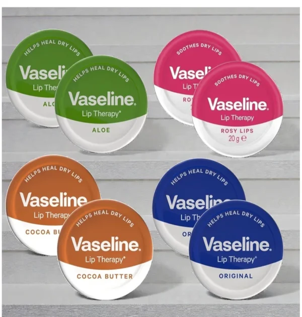 8× Vaseline Lip Therapy Balm Petroleum Jelly Aloe Original Cocoa Rose 20g