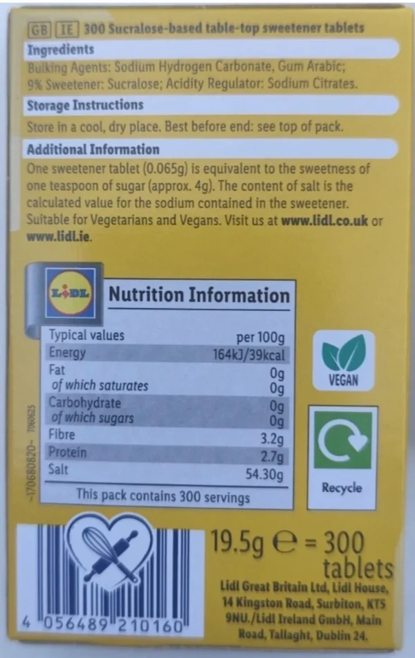 Belbake Calorie Free Sweetener Tablets 300 Count Pack of 1 Sugar Free-2 Belbake Calorie Free Sweetener Tablets 300 Count Pack of 1 Sugar Free