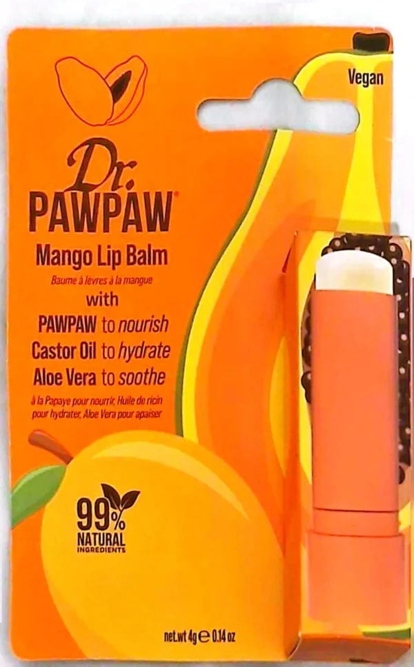 Dr. Pawpaw Mango Flavoured Lip Balm 4g Nourishing Soothing Moisturising Dr.-Pawpaw-Mango-Flavoured-Lip-Balm-4g-Nourishing-Soothing-Moisturising