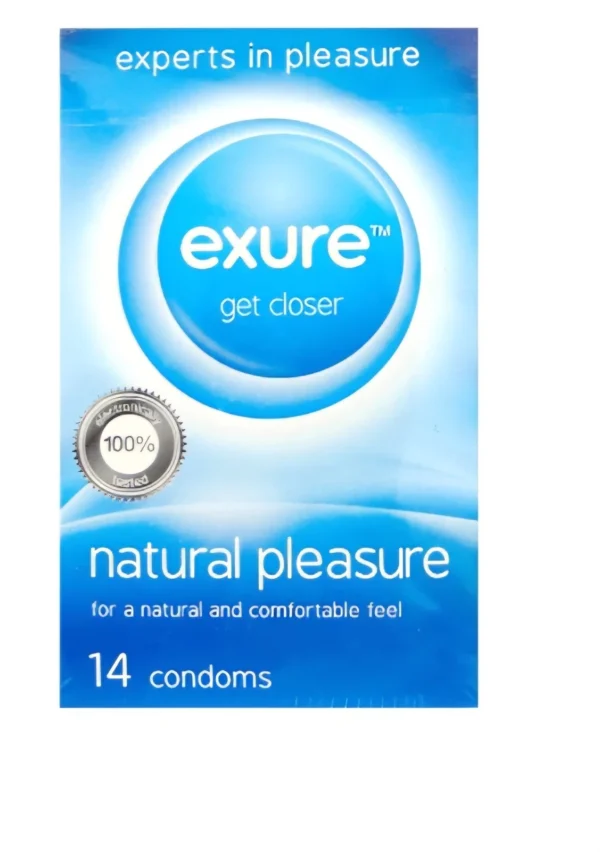 Exure Natural Pleasure Condoms 14-Pack Safe and Comfortable Feel