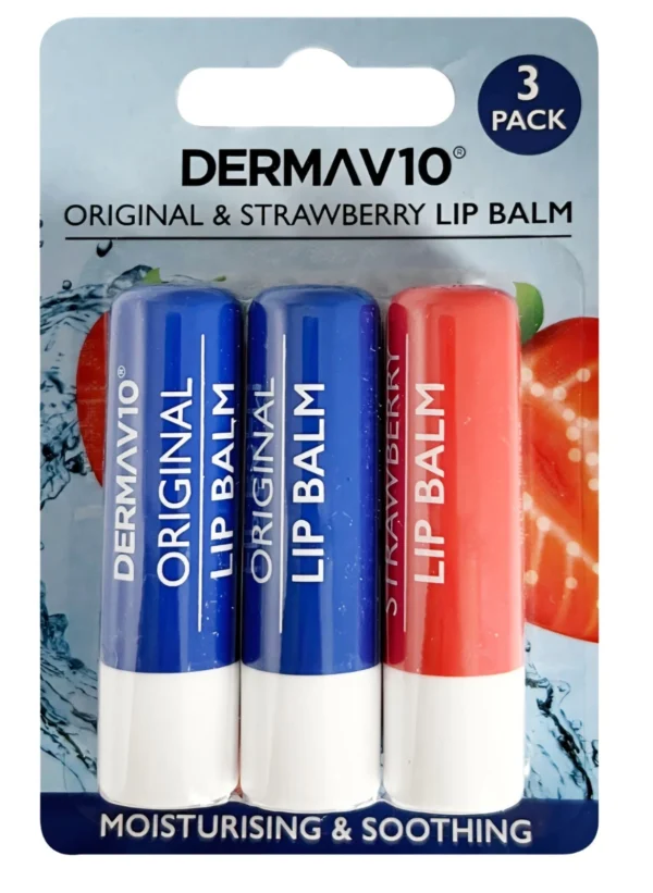 Lip-Balm-Derma-V10-Lip-Balm-2-Original-1-Strawberry-Skin-Care-X3-Pack