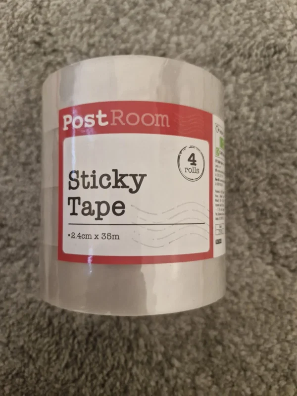 Sellotape 2.4cm x 35m Clear Transparent Sticky Tape 4 Rolls Packaging Tape