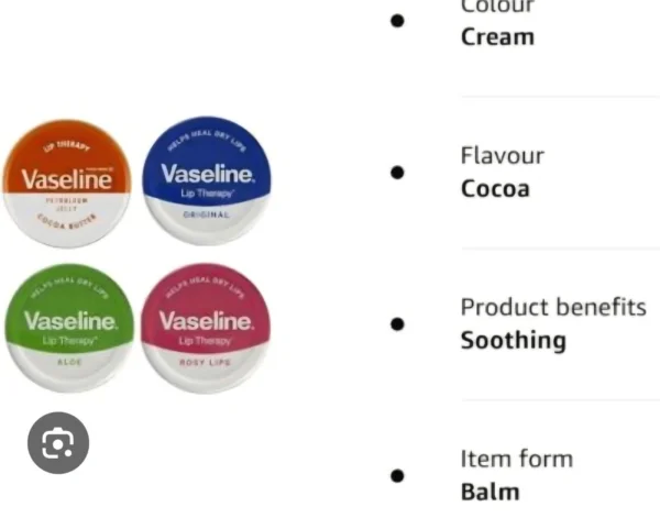 Vaseline Lip Therapy Balm Petroleum Jelly 20g Pocket Size Pots